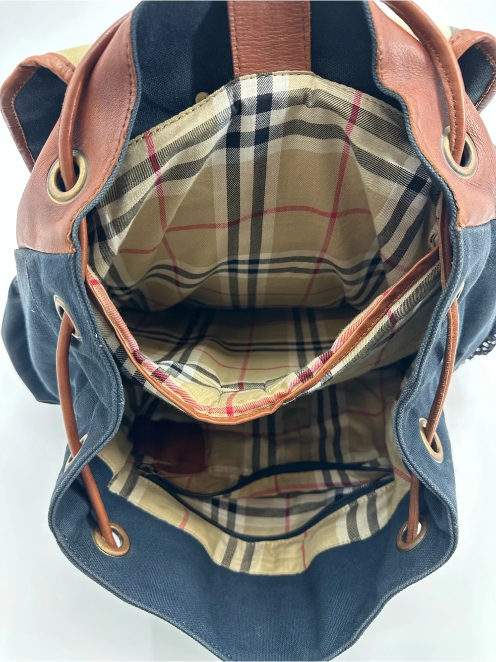 Gilded Age Globetrotter Black Canvas Backpack with Brown Leather Trim